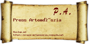 Press Artemíszia névjegykártya